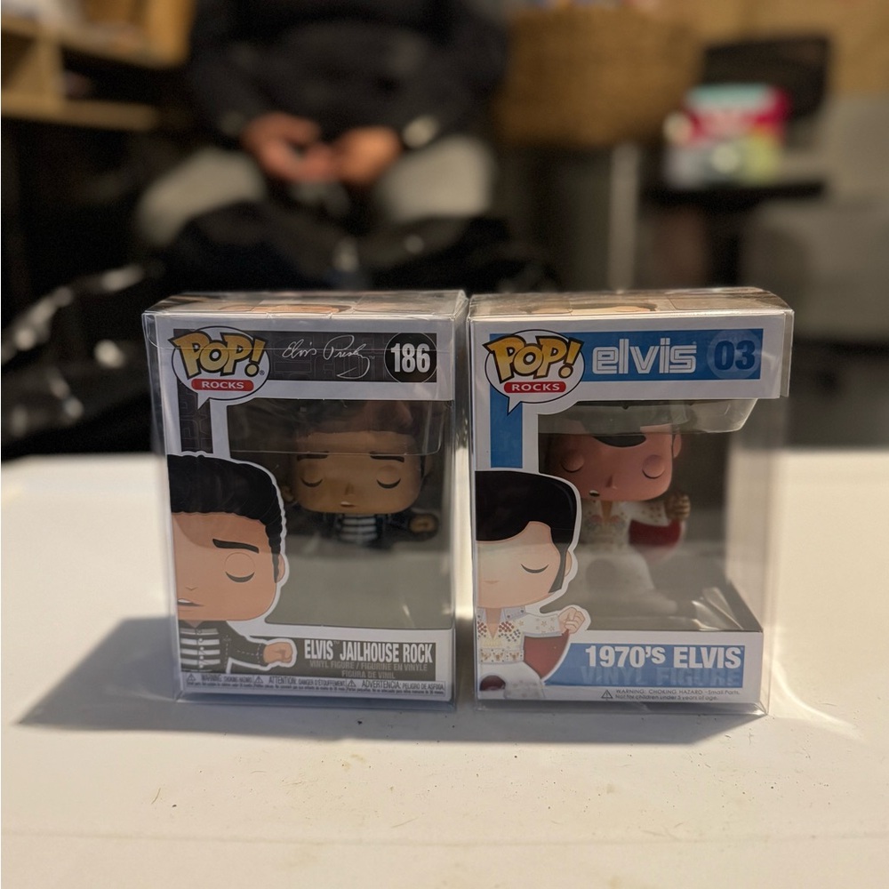 Funko Pop! Rocks Elvis Jailhouse Rock and 1970's Elvis Figures